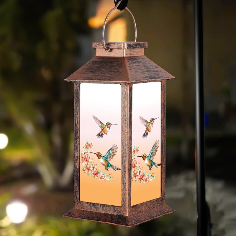 Doogarden Solar Lantern Outdoor Waterproof Hummingbird Garden Decor Birthday Gifts for Women Mom and Grandma Solar LED Plastic Decorative Hanging Light for Yard(Hummingbird ) - Image 1